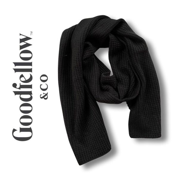 Men's Waffle Knit Scarves - Goodfellow & Co™ • Black • NWT - Picture 1 of 7